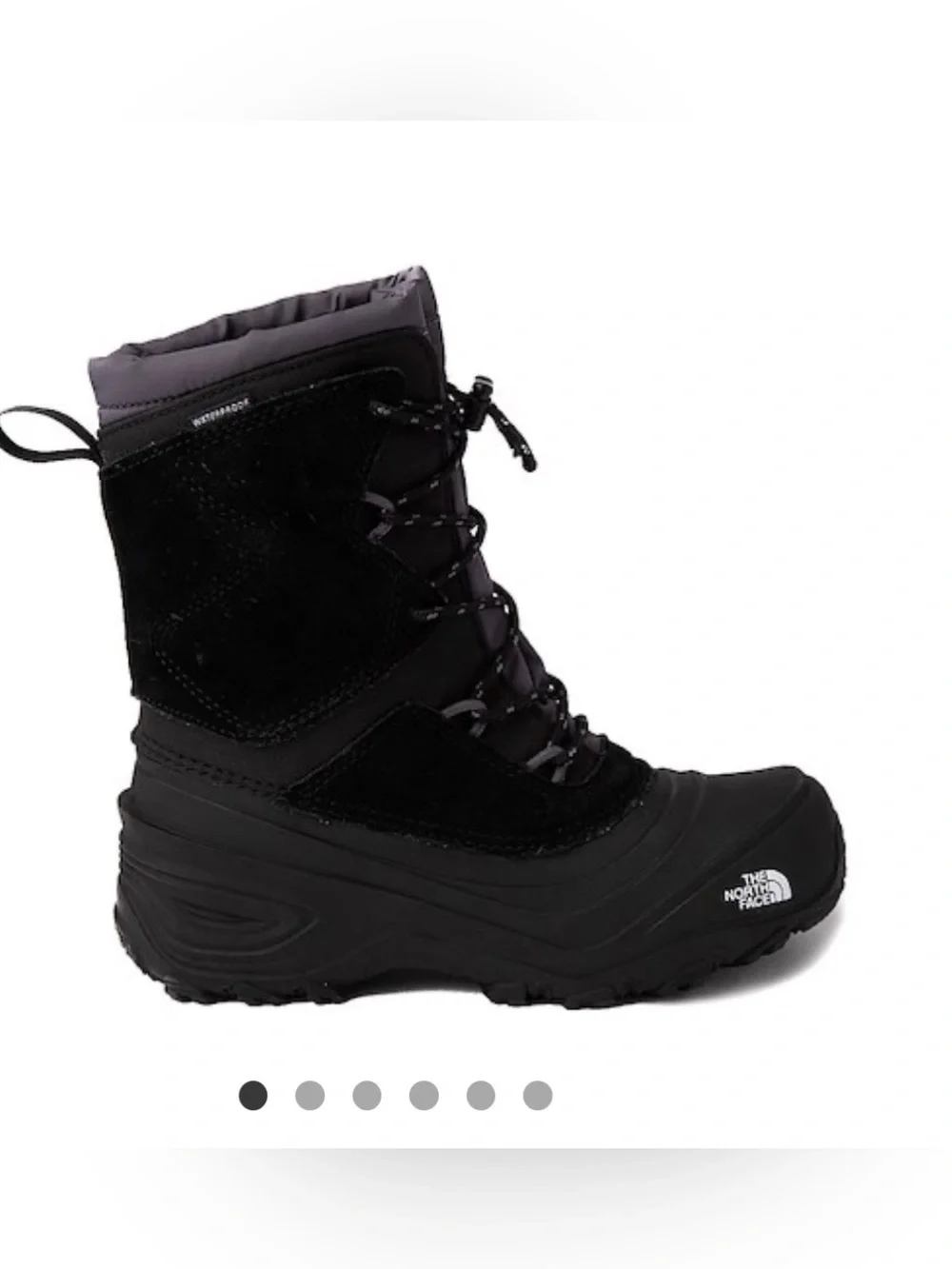 The North Face Youth Alpenglow V Waterproof Black and Grey Winter Boots